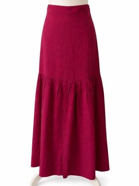 Almalee NWT Tiered Midi Skirt Pink Boho Flowy High Waist Size G
